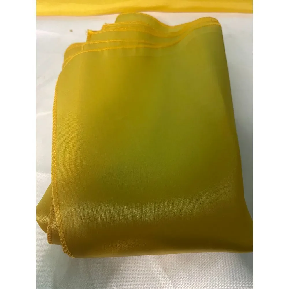 MDS pack of 11Pieces Wedding Satin Napkin Square 12 X 12 Inches  - yellow gold‎